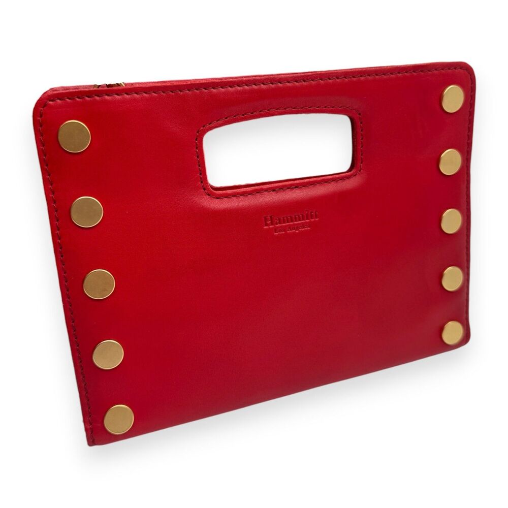 Hammitt 101 North Red Leather Clutch Crossbody Rare Discontinued